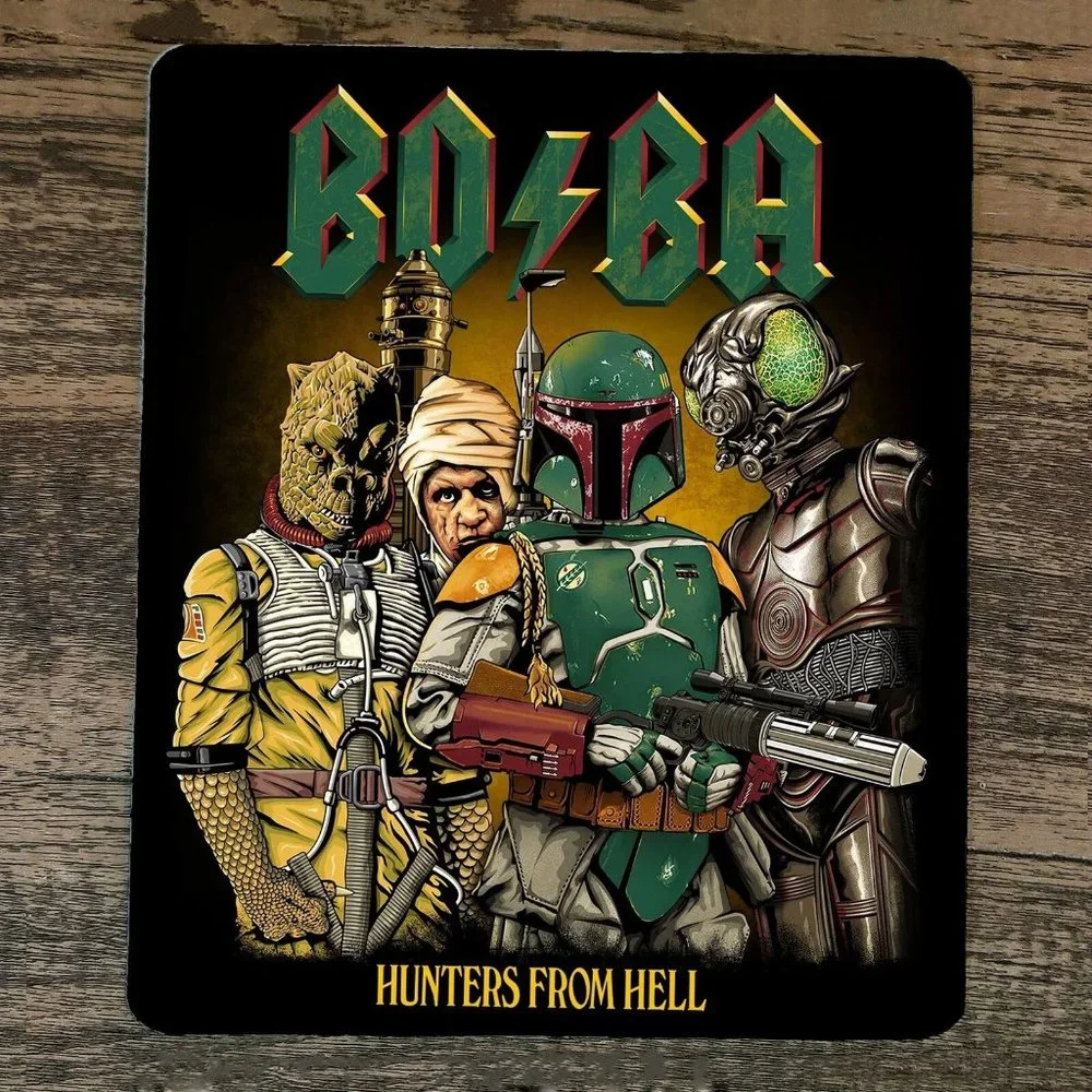 Mouse‎ Pad Bo Ba Hunters From Hell Fett Bossk 4-Lom Dengar Star Wars